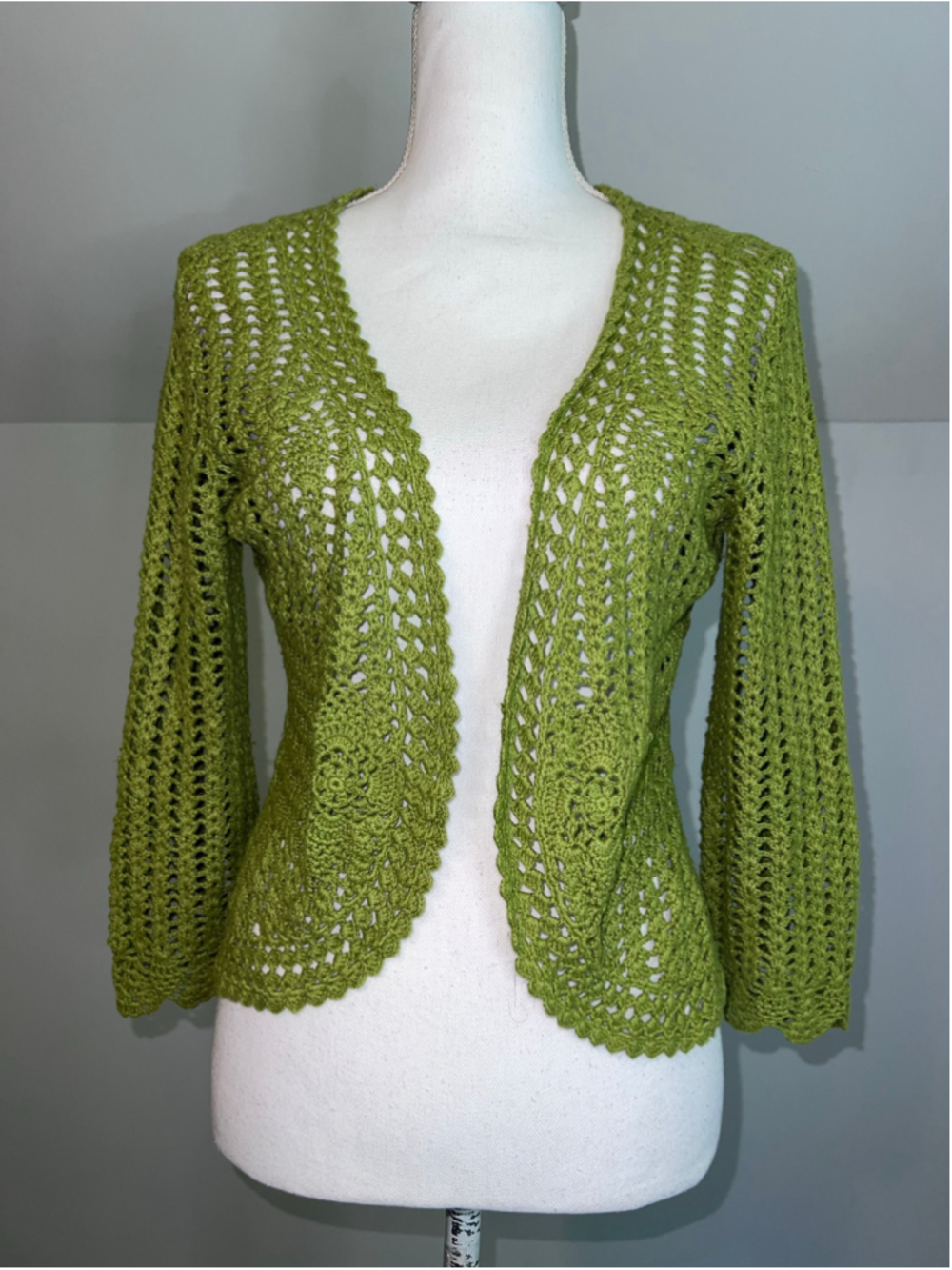 Isabella Rodriguez Crochet Cardigan Green Size S